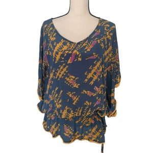 Tolani bohemian 100% SILK top size L